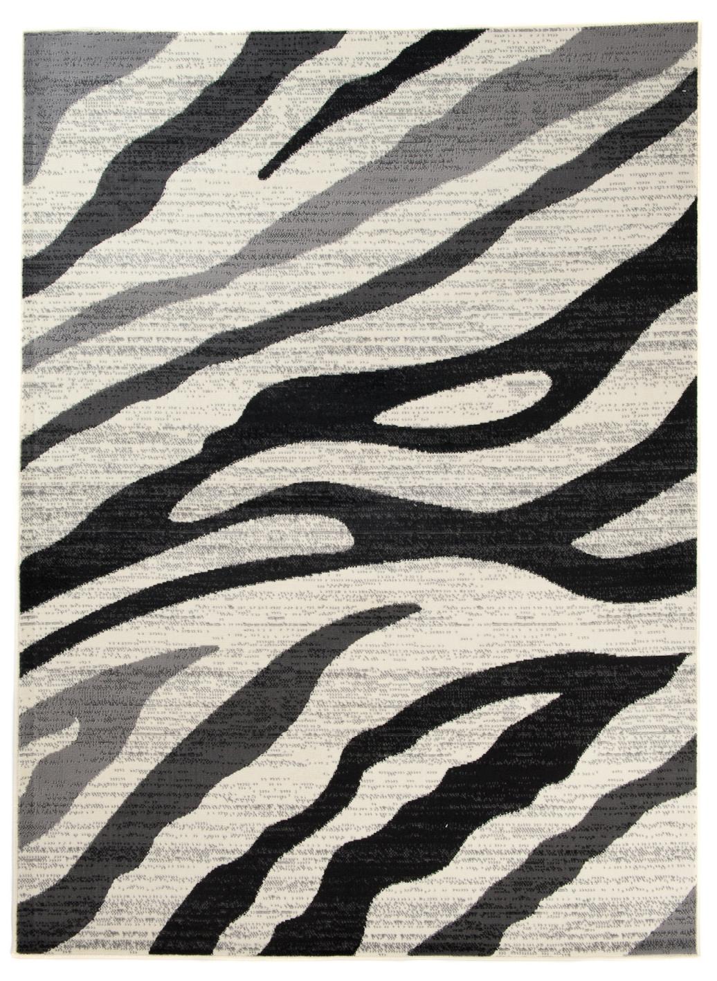 Tapis moderne Qmega Geometric, Striped, Animal 9613A WHITE - gris