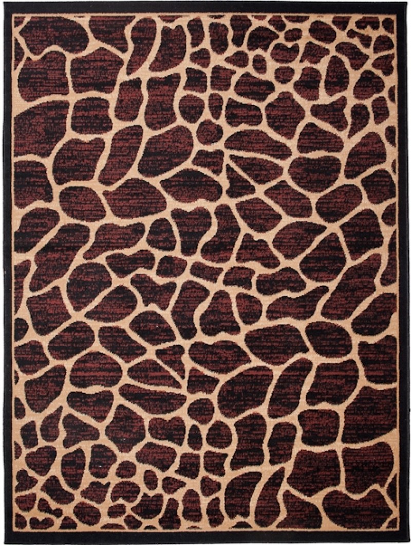 Tapis Atlas des animaux modernes J312B BLACK - brun