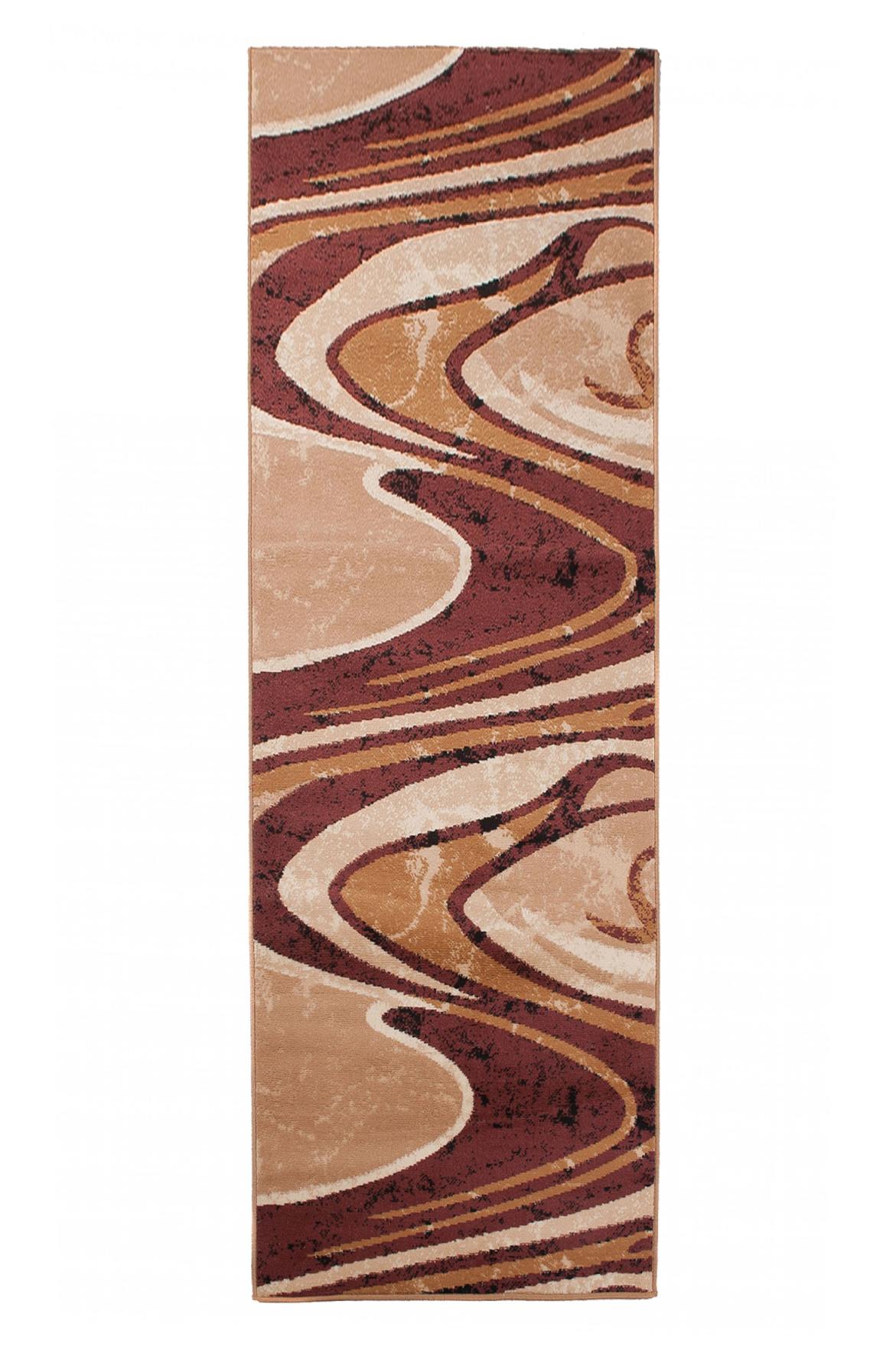 Tapis de rêve moderne à rayures géométriques 2640C BROWN - brun