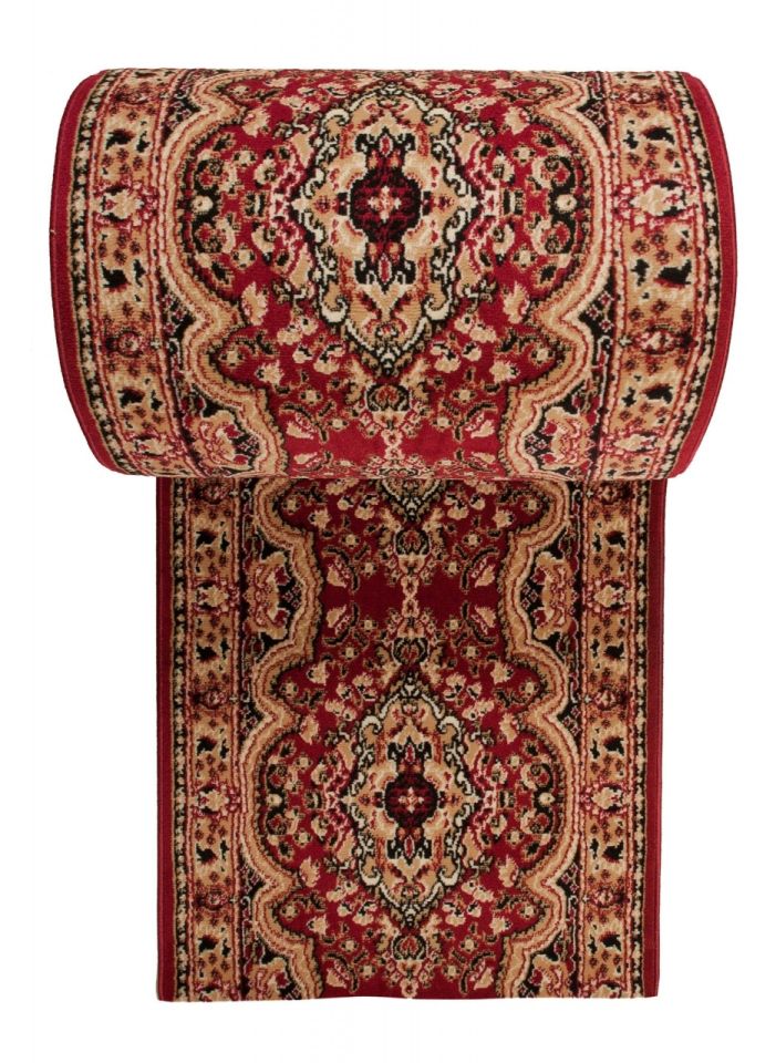 Tapis de couloir Au mètre linéaire Traditionnel - oriental ATLAS E951A rouge - rouge