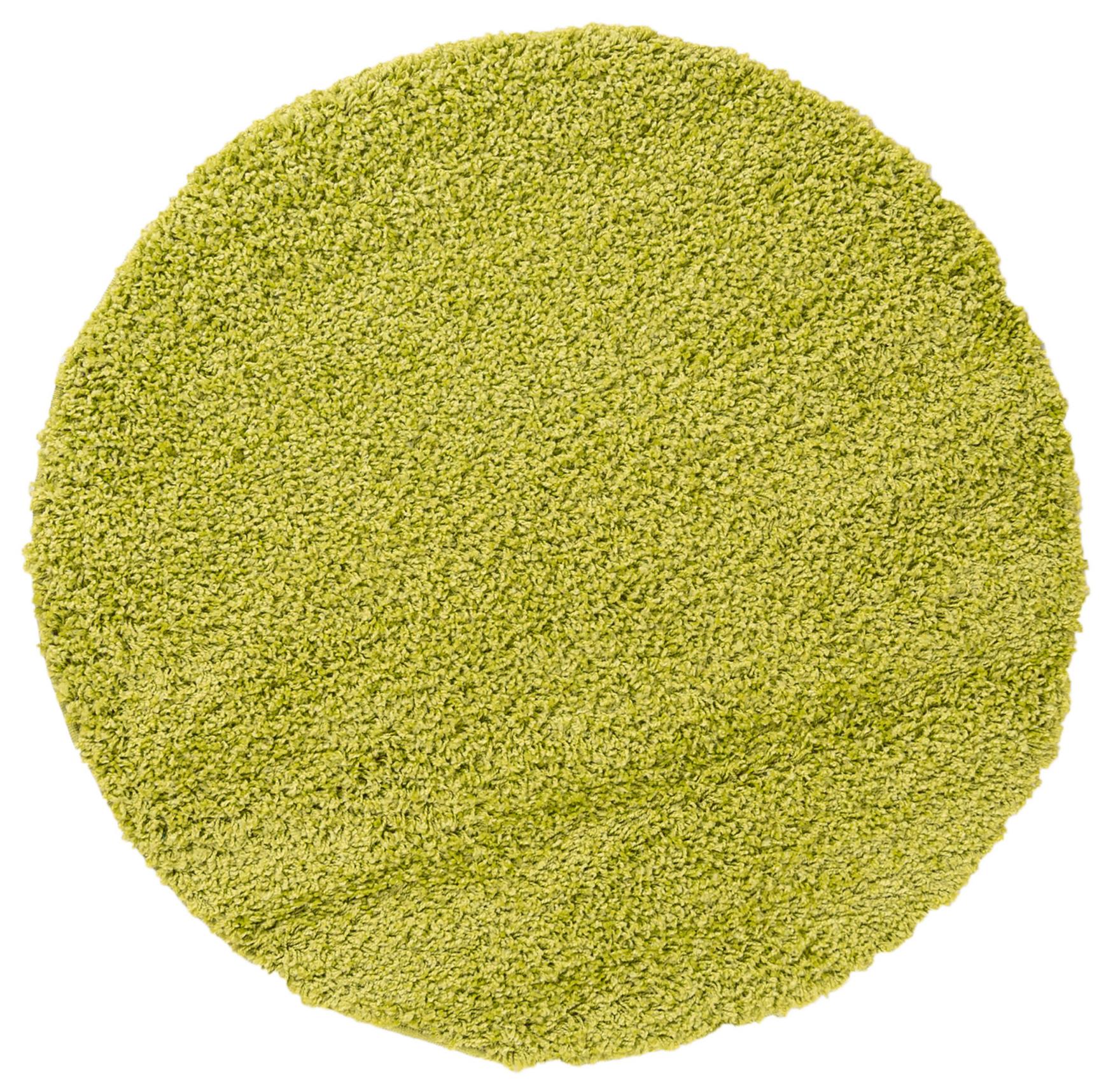Tapis rond shaggy à poils longs - Tokyo 6365A LIGHT GREEN - vert, uni