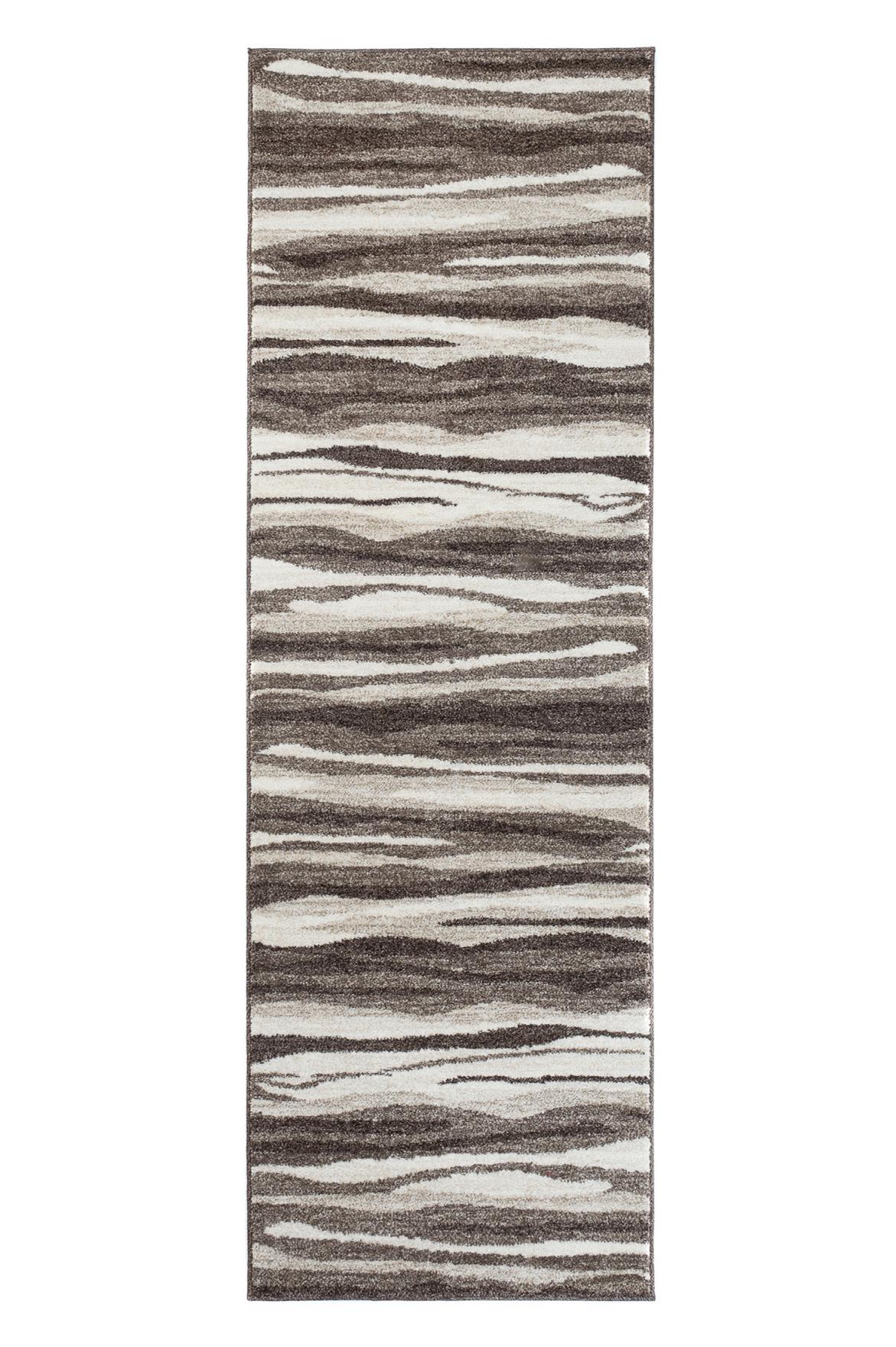 Tapis moderne à rayures Sari K186A LIGHT BROWN - beige