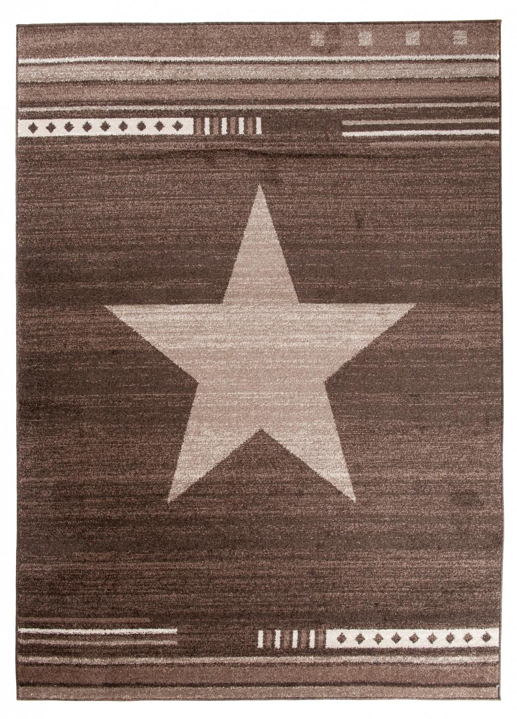 Maroc Tapis étoilé moderne L916A BROWN - brun