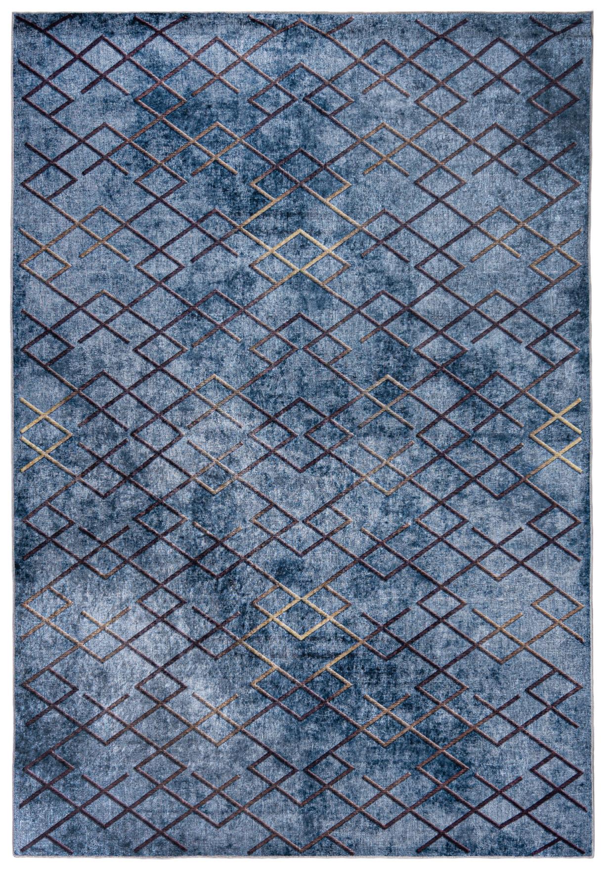 Tapis géométrique vintage TOSCANA 26011 - bleu