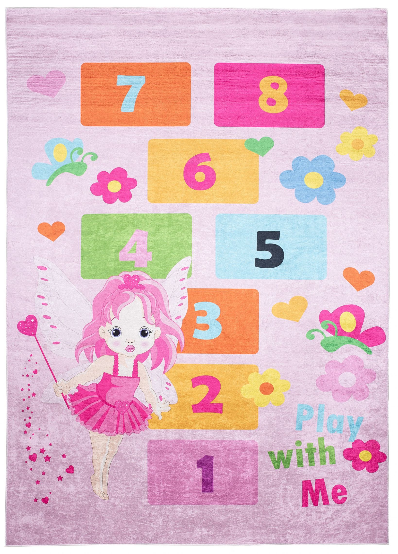 Tapis de jeu pour la salle de classe des petites filles 2138 - rose, coloré