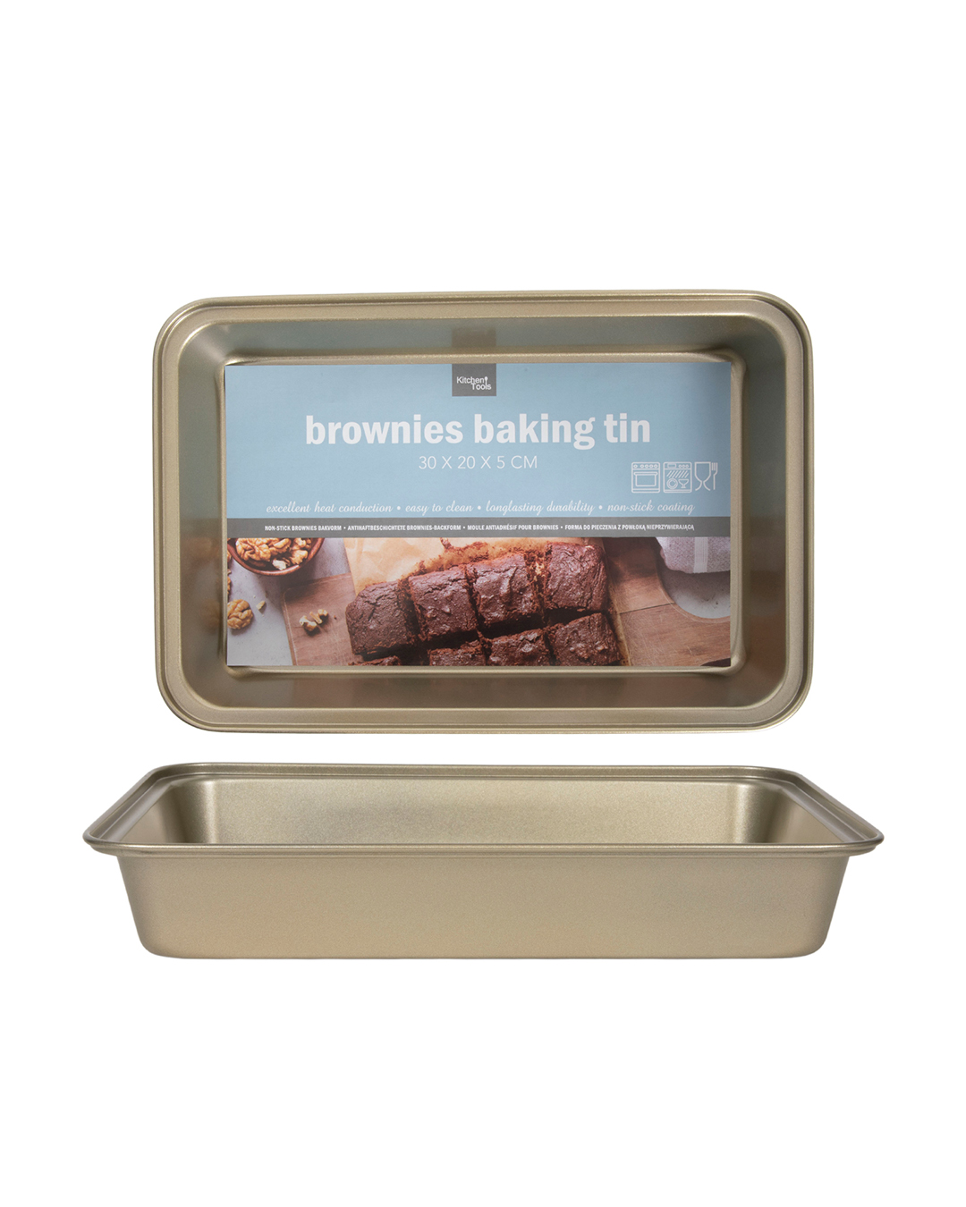 Moule à gâteau rectangulaire doré 30×20 cm – Forno Brace