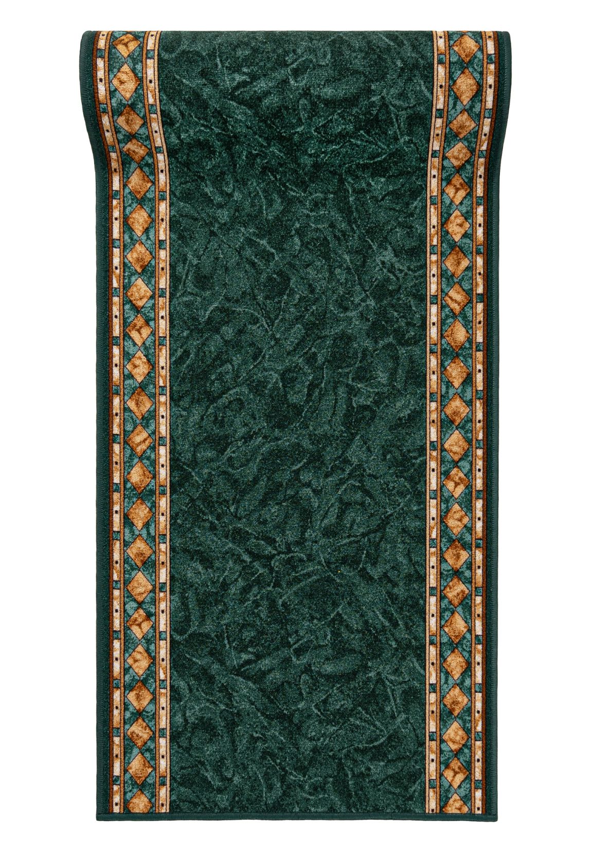 tapis de couloir avec dessous caoutchouté Antidérapant Au mètre GUMAZEL CHEOPS FOREST - cadre, rétro, vert