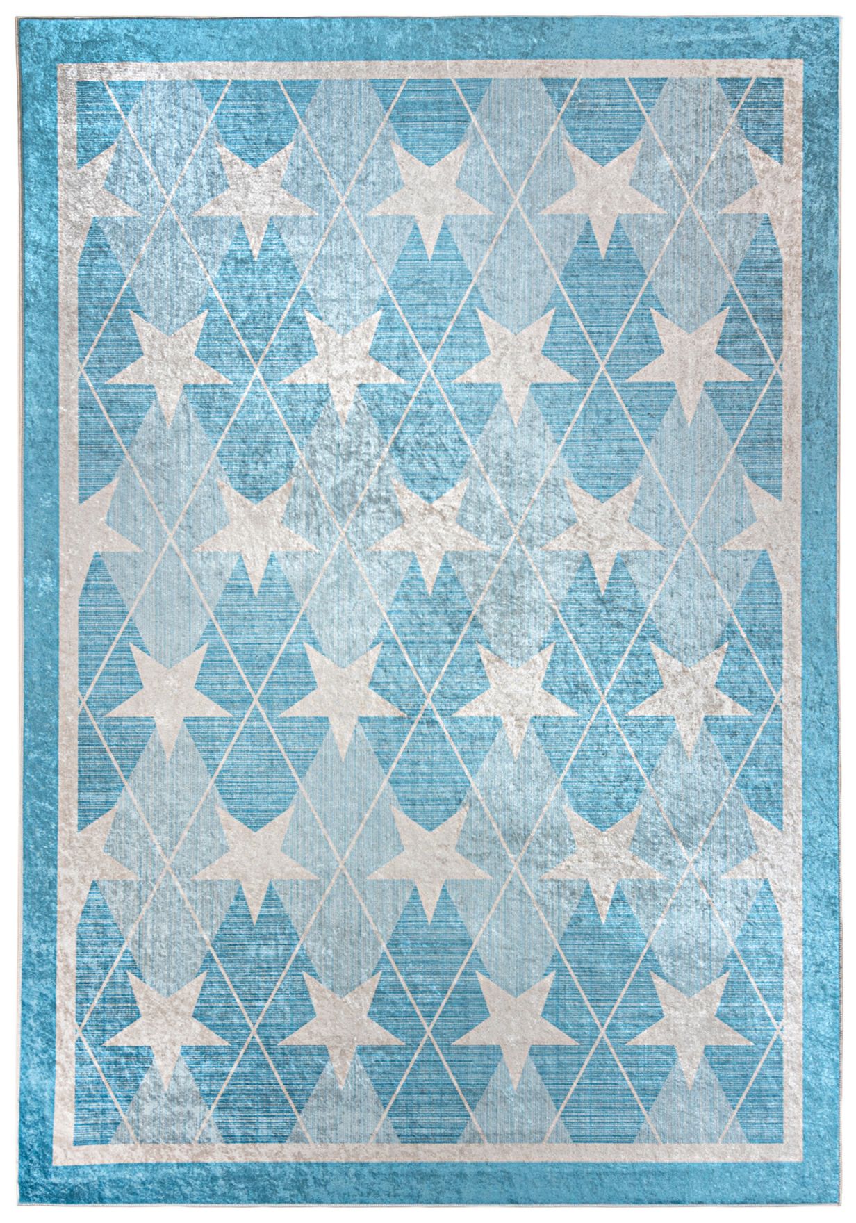 Tapis enfant Coeur bleu EMMA 23691 - bleu