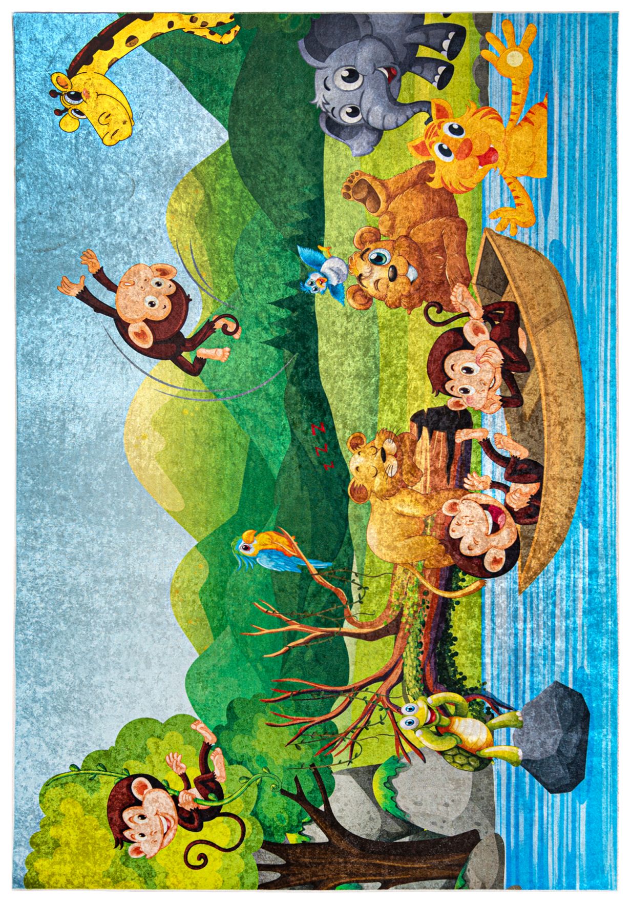 Tapis enfant Animaux du zoo africain EMMA 2628 - coloré