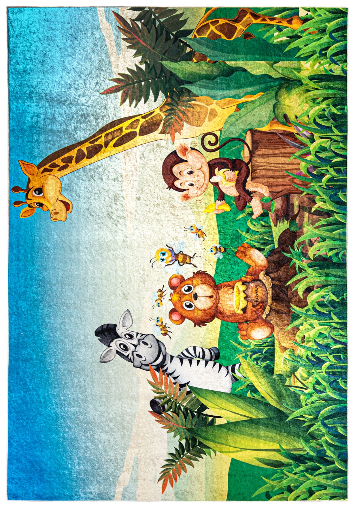 Tapis enfant Afrique Zoo Animaux EMMA 2629 - coloré