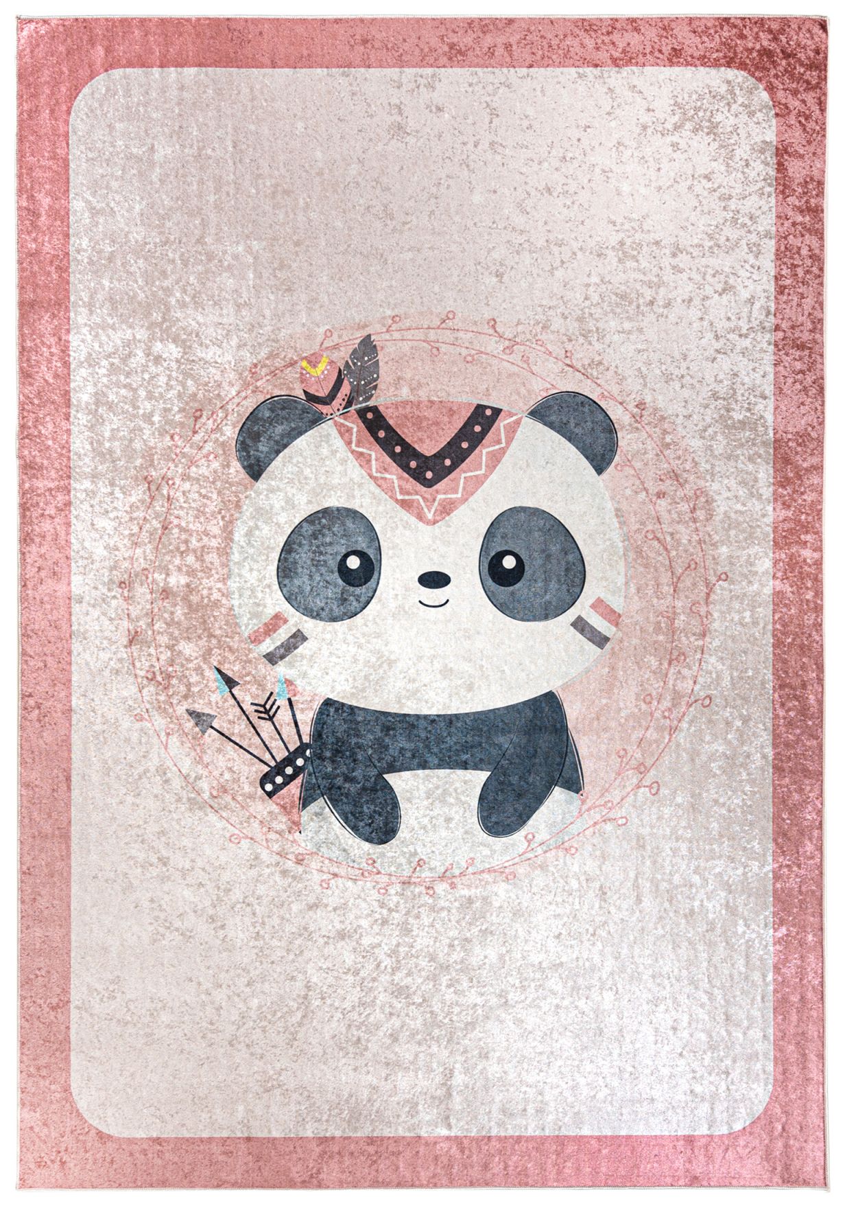 Tapis enfant rose Panda EMMA 27471 - rose