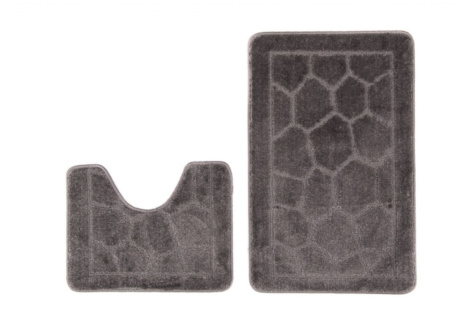 Tapis de salle de bain 2 pièces MONO 1147 DARKGREY- antidérapant