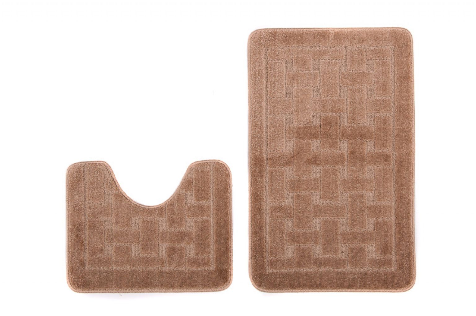 Tapis de salle de bain 2 pièces MONO 1039 CAMEL- antidérapant