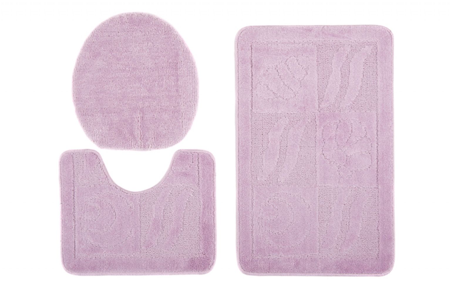 Tapis de salle de bain 3 pièces MONO 1107 LILAC- antidérapant