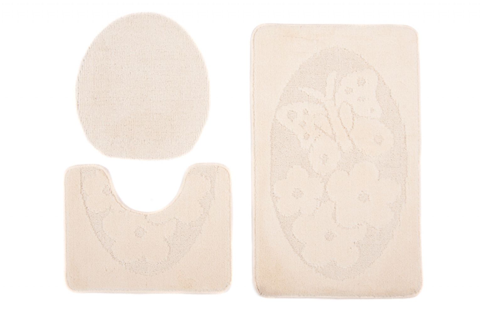 Tapis de salle de bain 3 pièces MONO 1125 CREAM- antidérapant