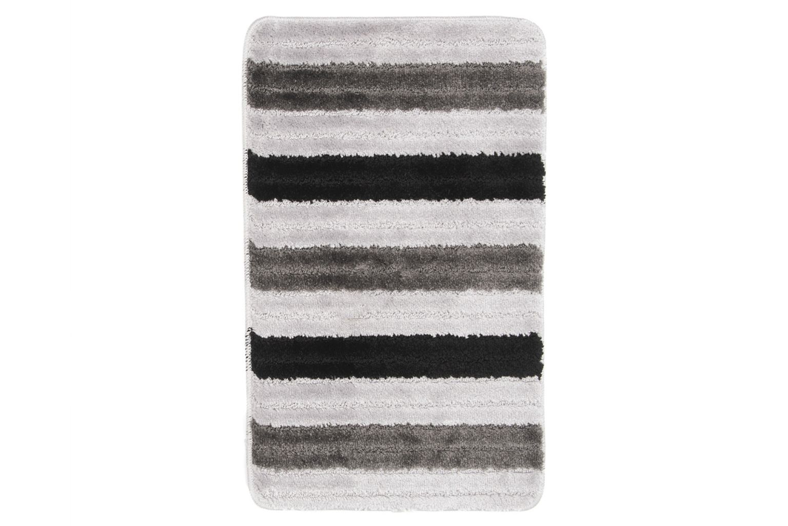 Tapis de salle de bain MONO PASKI GREY - antidérapant, rayures, gris
