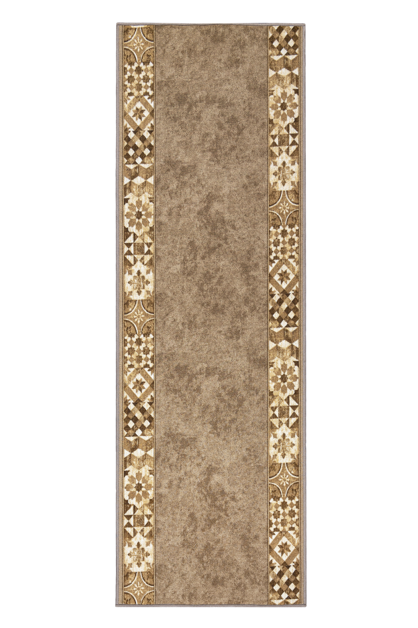 Tapis de couloir avec dessous caoutchouté MURCIA SUEDE - cadre, rétro, beige, crème