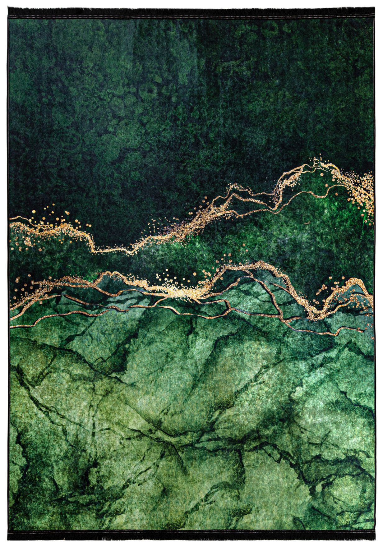 Tapis Glamour Marble Bottle vert TOSCANA 44201 - vert bouteille