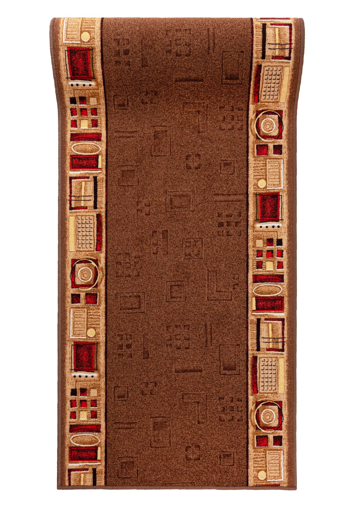 tapis de couloir avec envers caoutchouté Antidérapant Au mètre GUMAZEL JENA brun foncé - cadre, rétro, marron