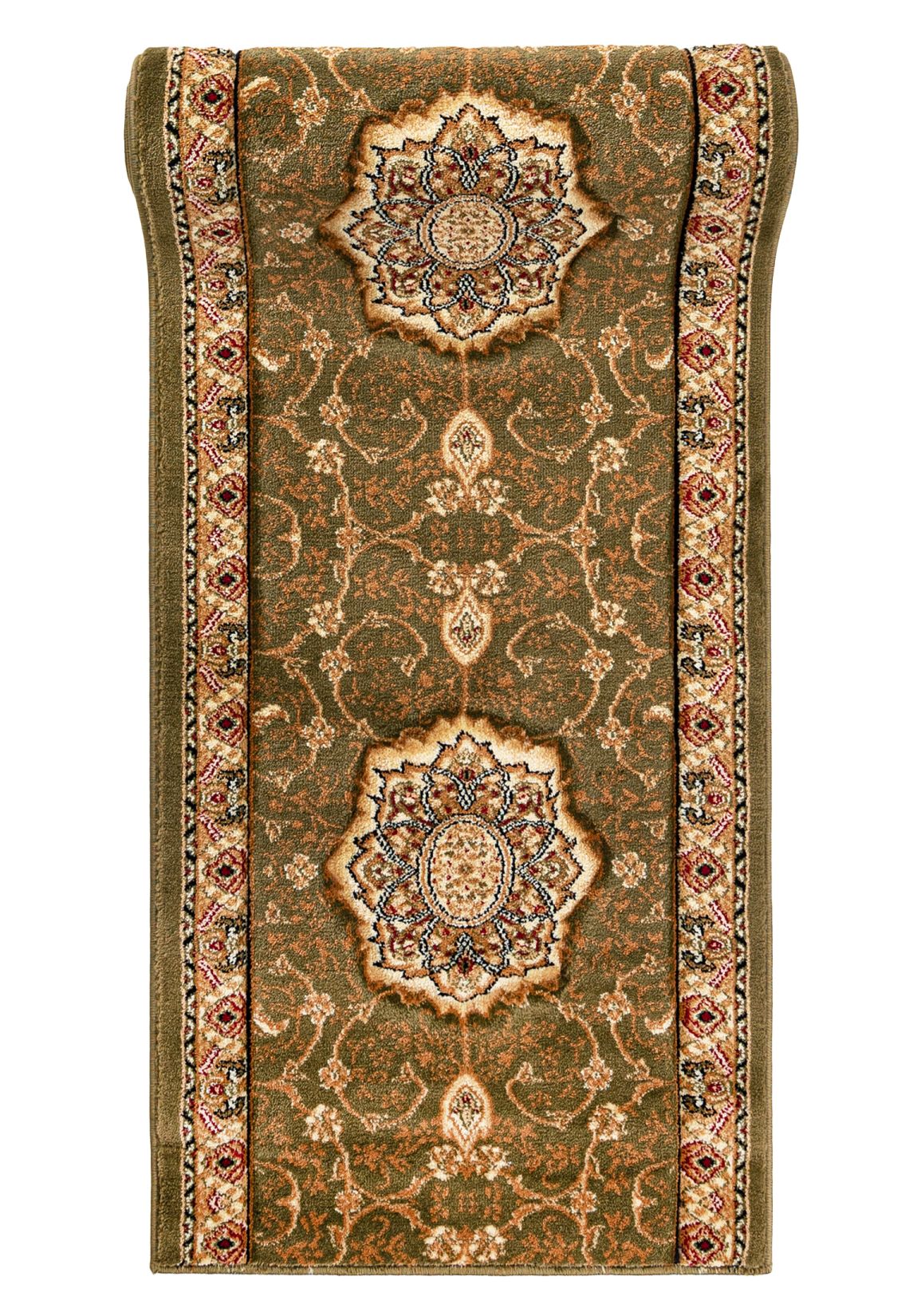 Tapis de couloir  Au mètre Traditionnel - Oriental YESEMEK 5071A LEMON GREEN - cadre, vert
