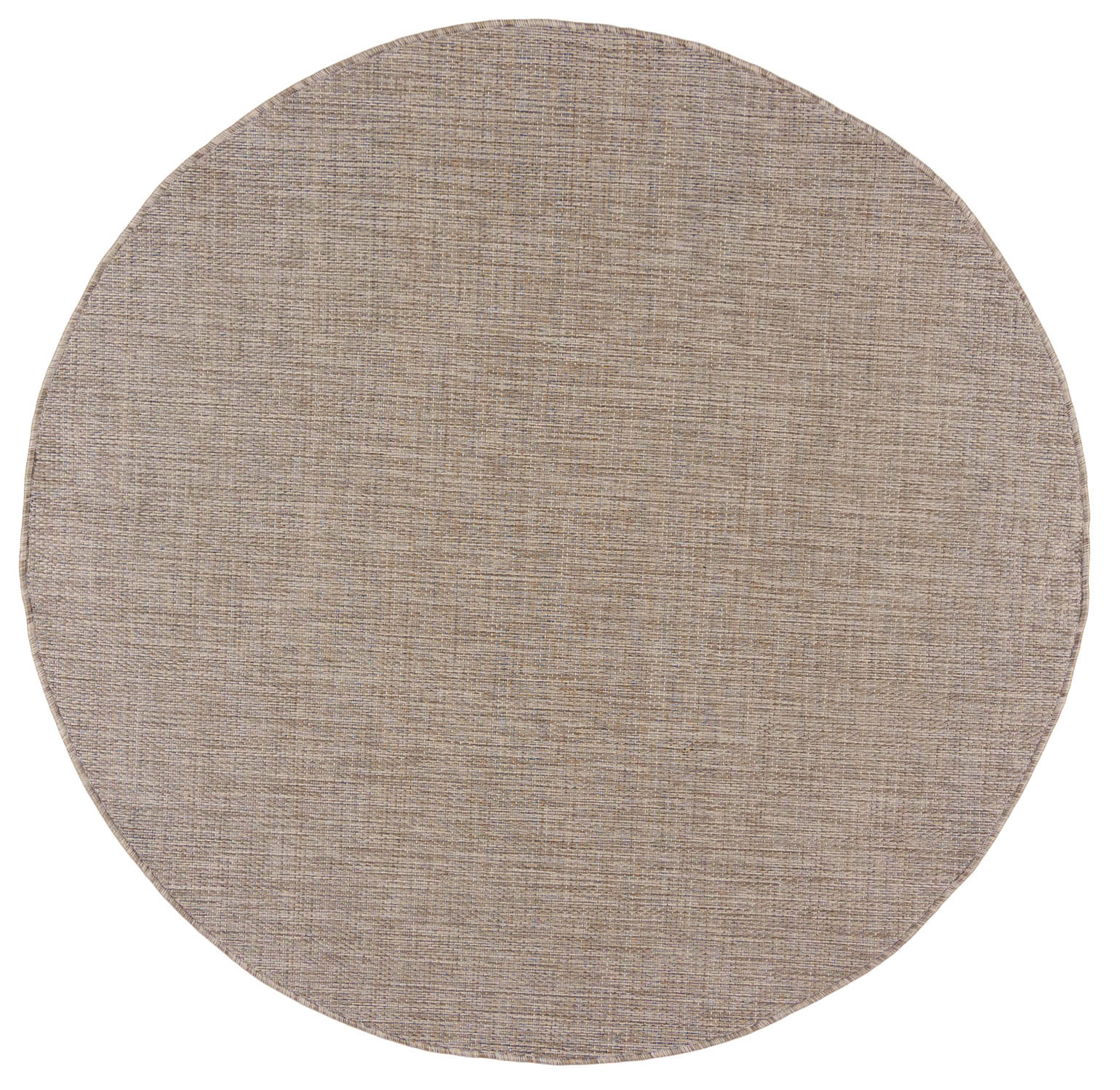 Tapis rond d'extérieur en tons naturels de brun VERANDA 6365A, imperméable, sur la terrasse, le balcon