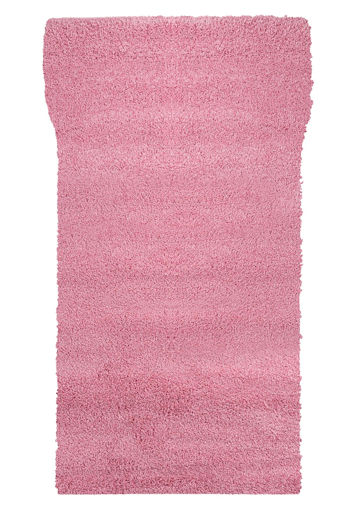 Tapis de couloir poil long Uni DELHI 7388A rose - rose