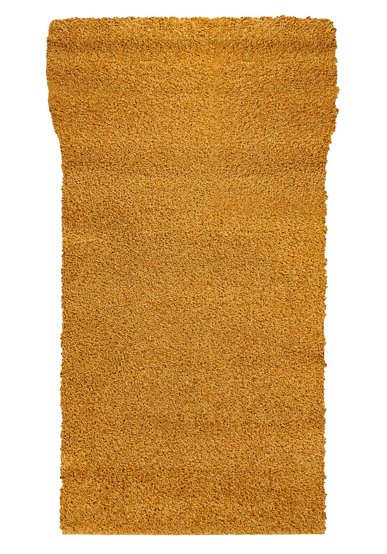 tapis de couloir poil long Uni DELHI 7388A sgold - orange