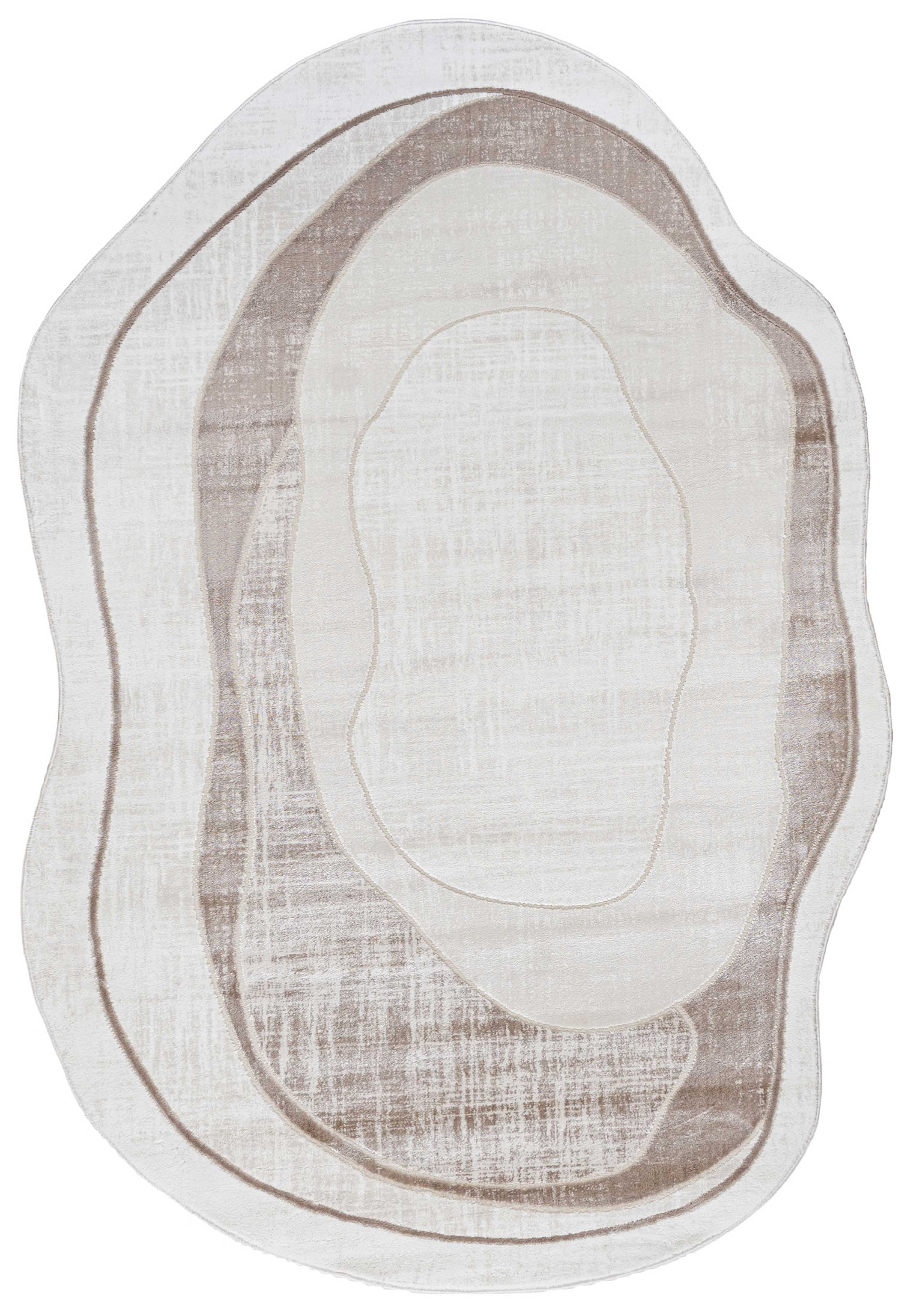 7700B tapis SILALUX - moderne, irrégulier, beige, blanc, écru, crème