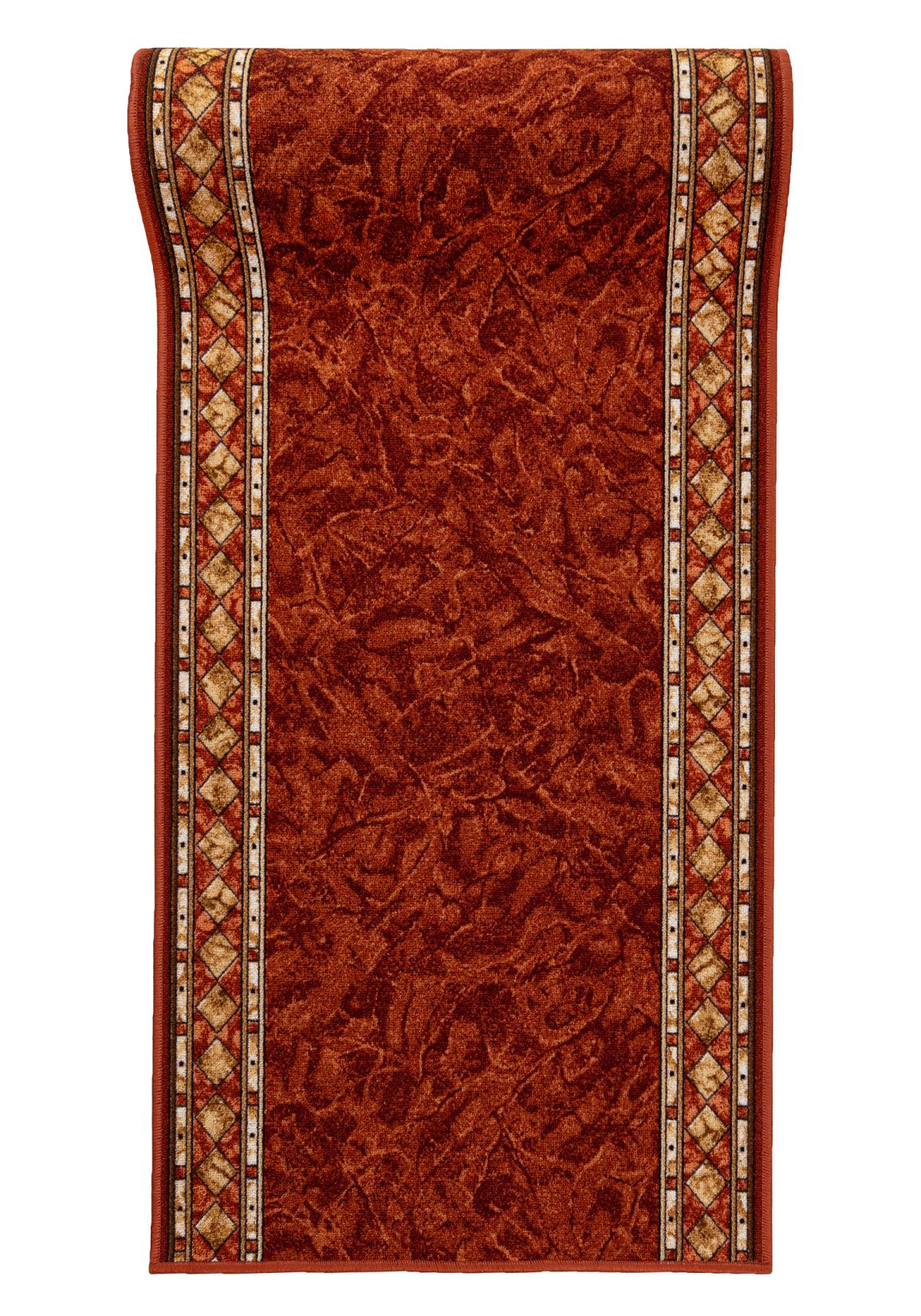 Tapis de sol avec dessous caoutchouté Antidérapant Au mètre GUMAZEL CHEOPS TERRACOTTA - cadre, rétro, orange