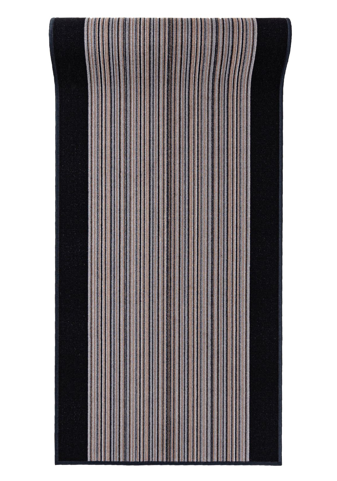 tapis de couloir avec envers caoutchouté Antidérapant Au mètre GUMAZEL CARNABY BASALT - cadre, rétro, graphite, gris