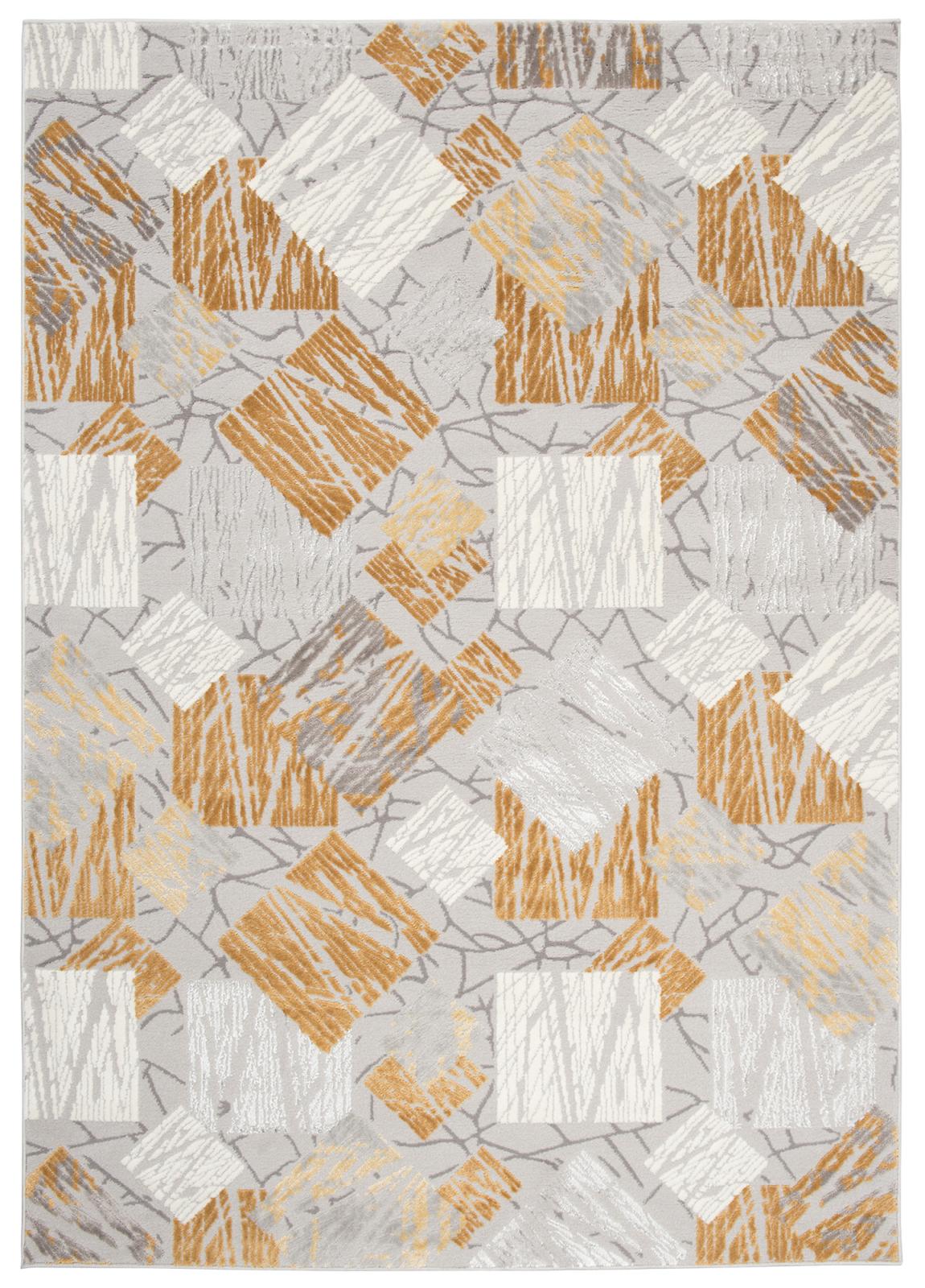 Tapis moderne Asthane géométrique E464A LIGHT GRAYDARK jaune - gris clair, jaune
