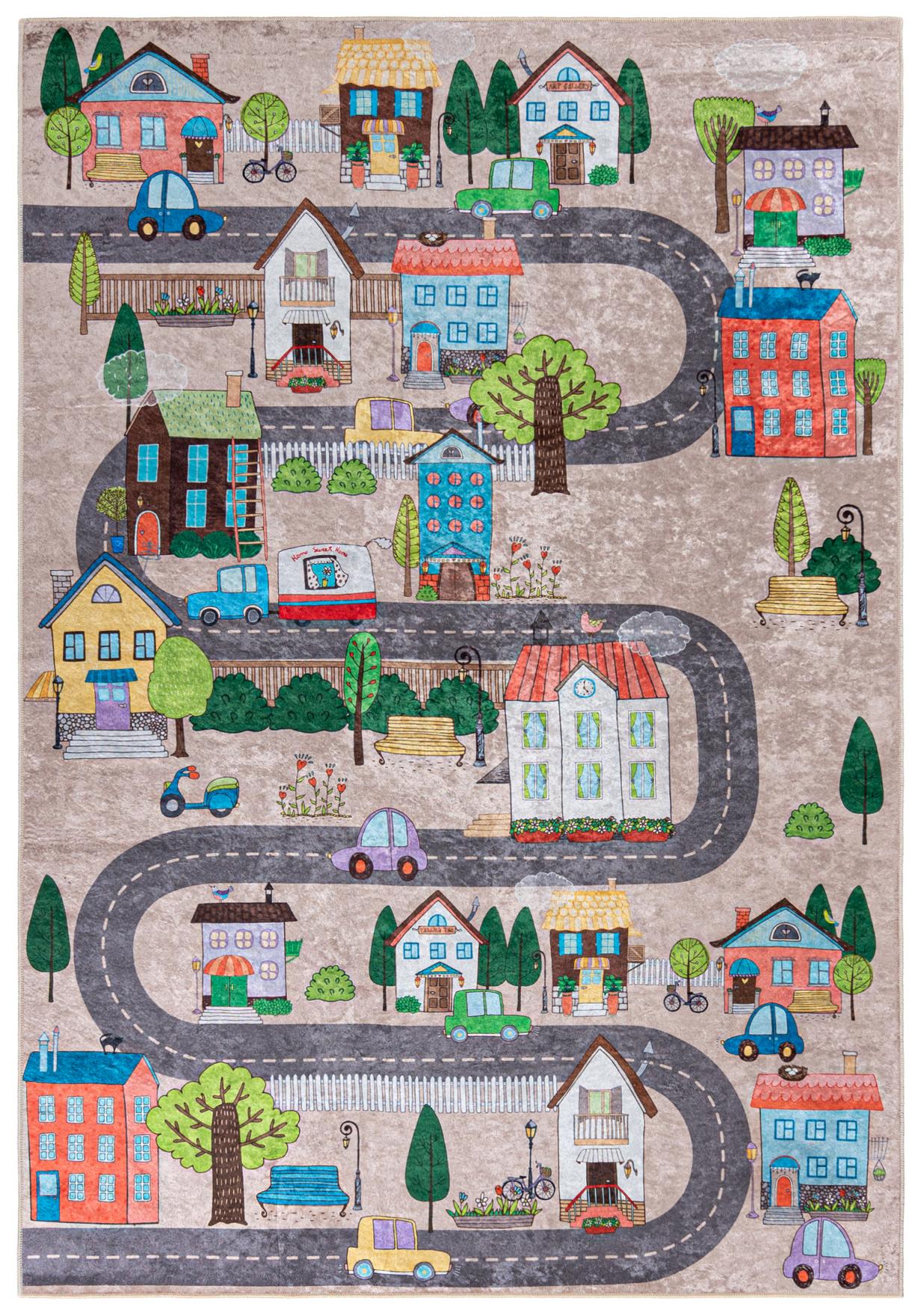 Tapis pour enfants Rue Route Ville EMMA 34600 - coloré