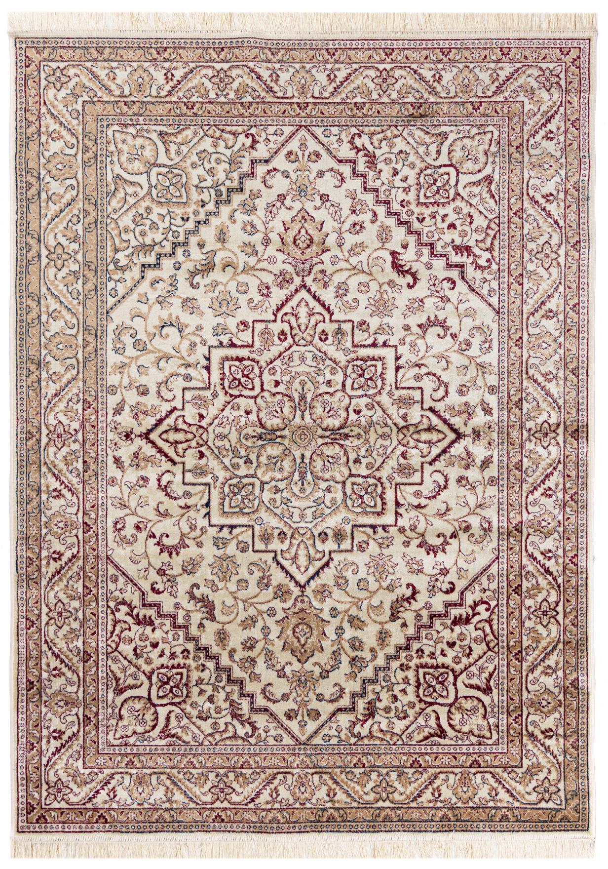 Tapis traditionnel Isphahan 84412 IvoryRED - beige, rouge