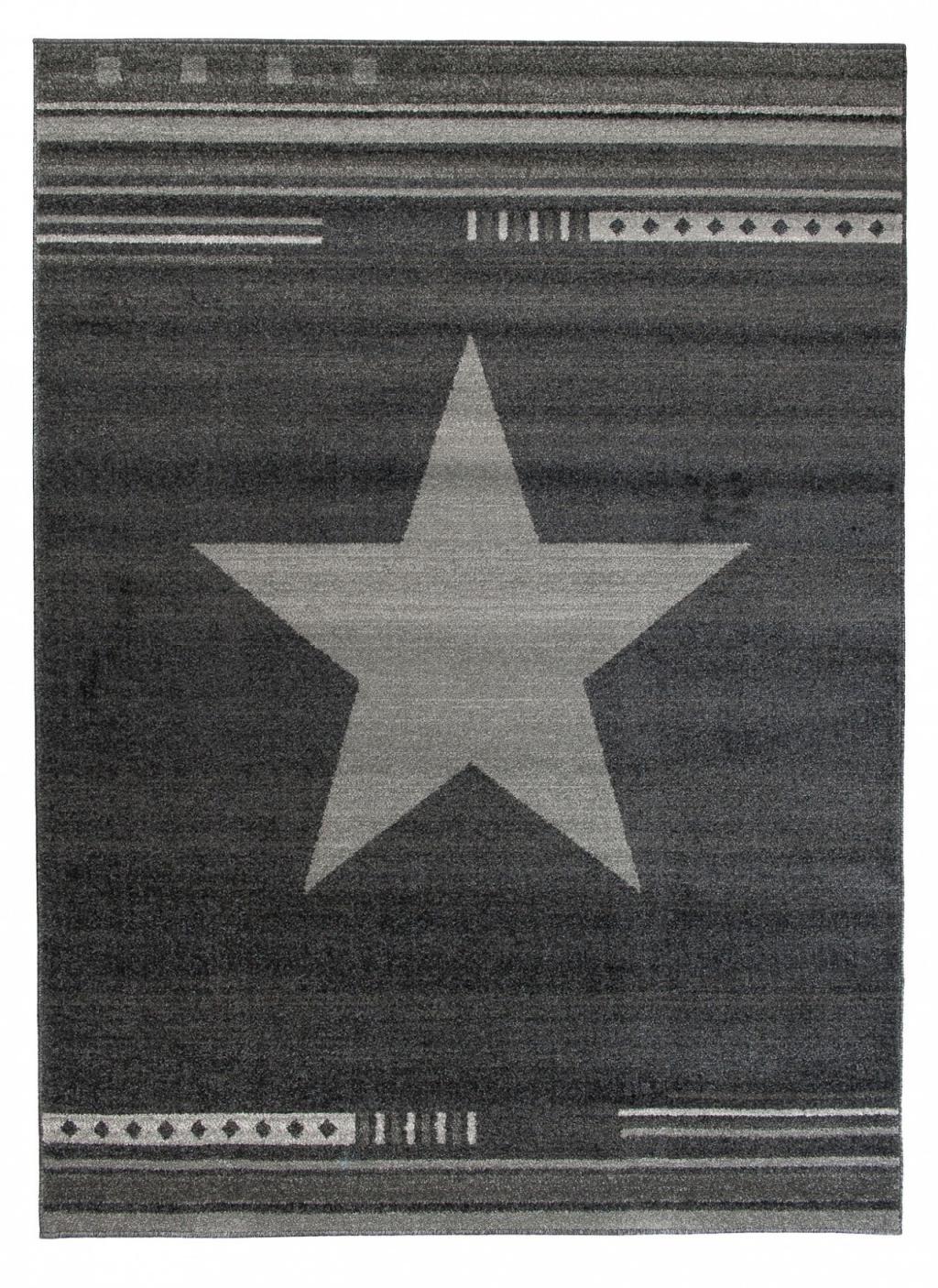 Tapis étoilé moderne du Maroc L916A ANTRASIT - gris