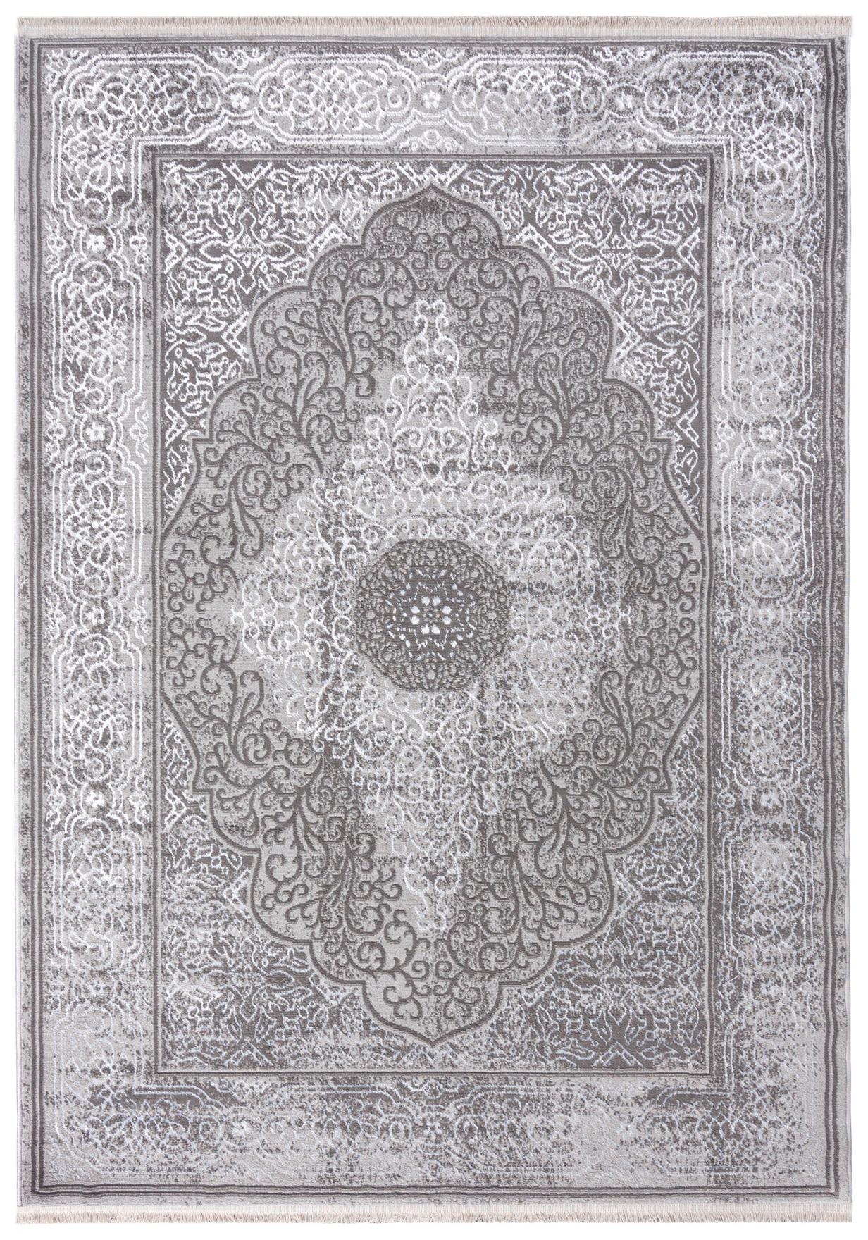 Tapis vintage oriental PALERMO E058A PES WHITE COKME AGRI - gris, beige