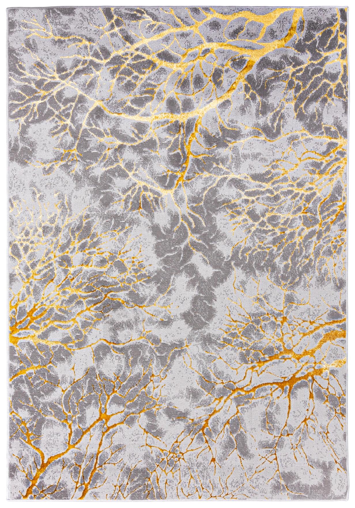 Tapis moderne abstrait PALERMO N327A COKME AGRI P GOLD - gris, or