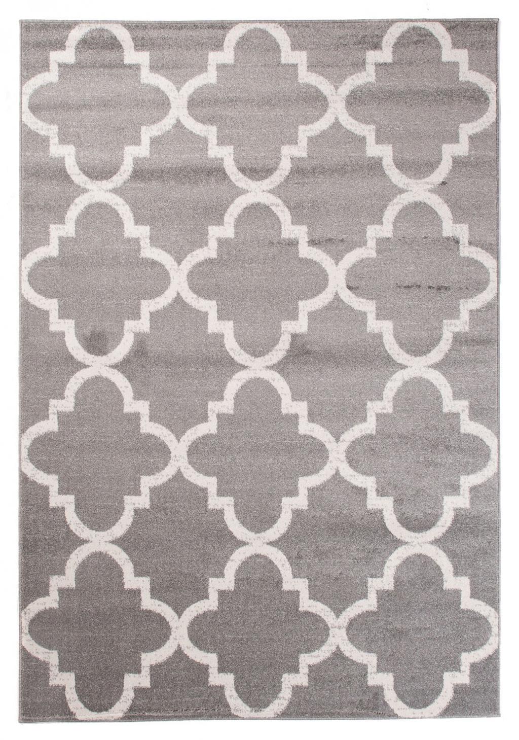 Tapis moderne Sari géométrique L386B FUME - gris clair