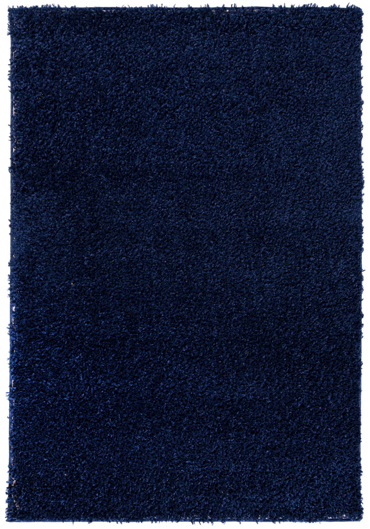 Tapis Shaggy Longhair Soho unicolore P113A NAVY - bleu marine