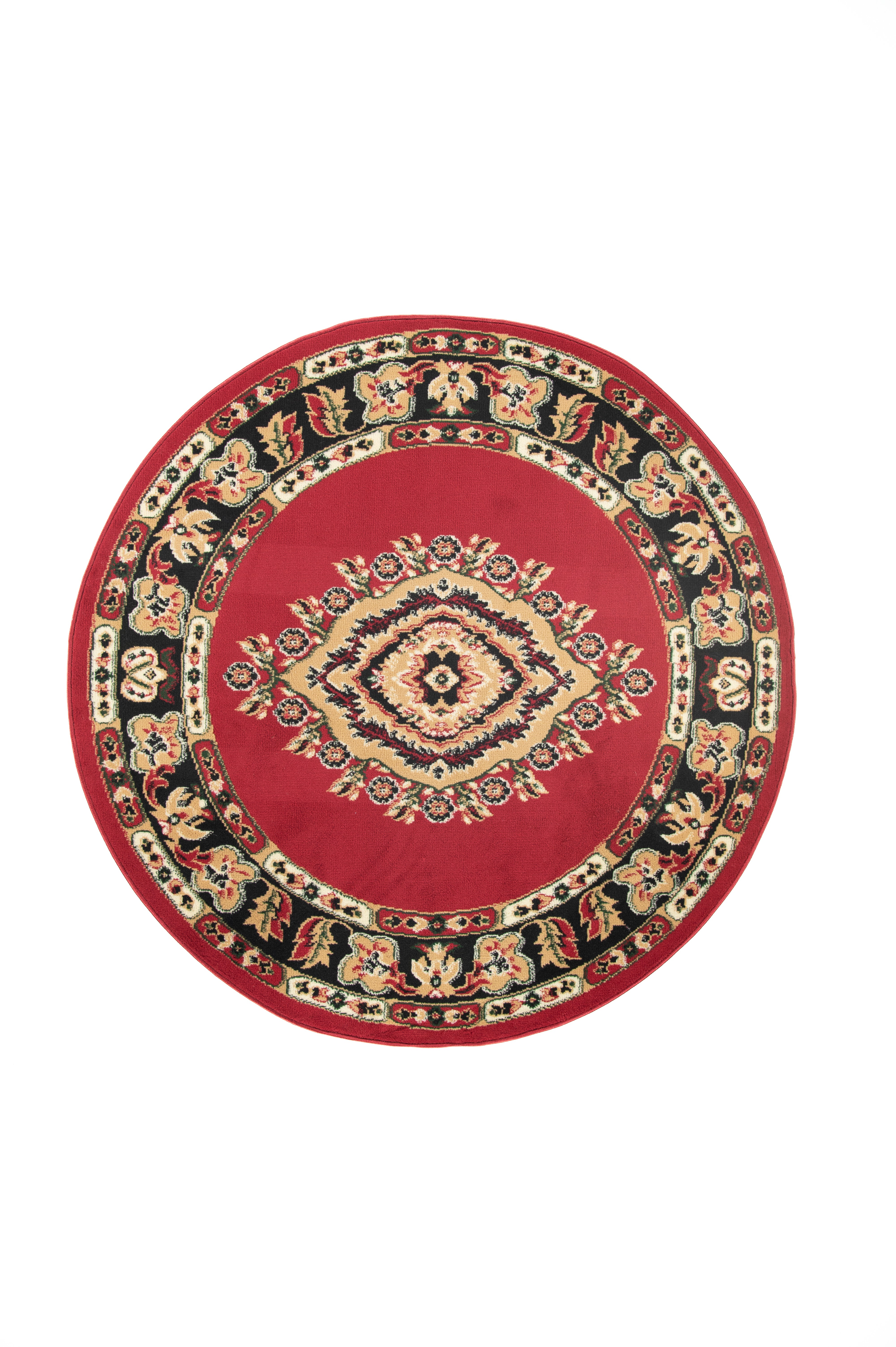 Tapis Rond Traditionnel – Atlas 4493A – rouge, brun