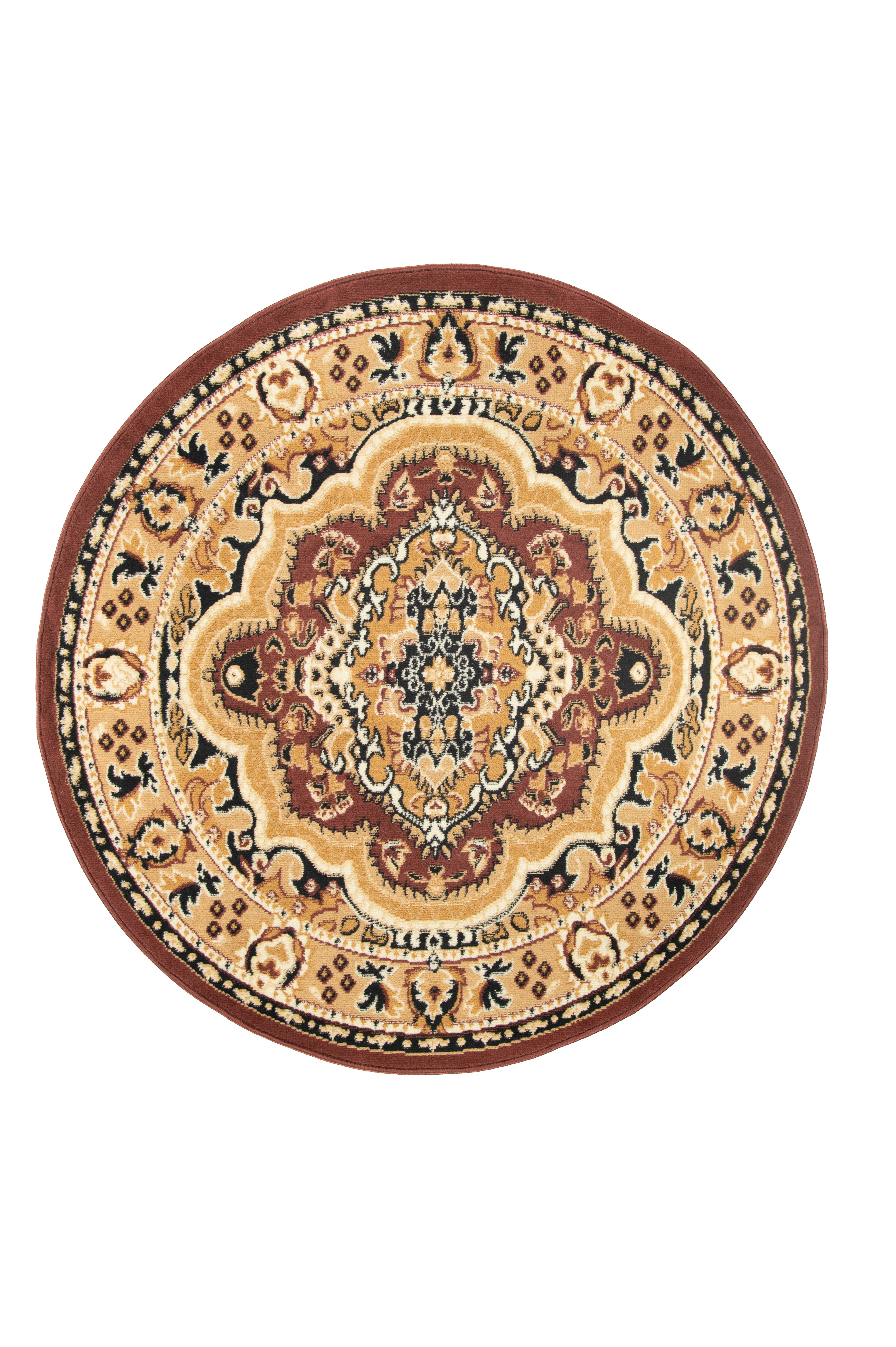 Tapis Rond Traditionnel – Atlas E951A – brun, crème