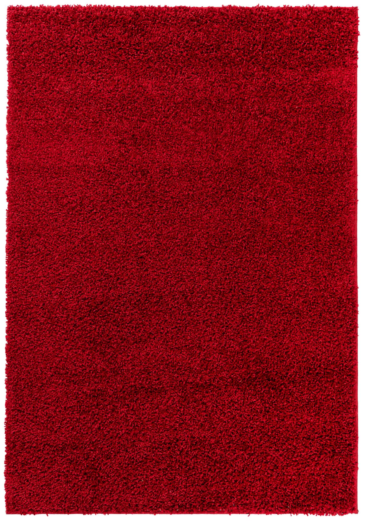 Tapis shaggy à poils longs - Tokyo 6365A RED - rouge, uni