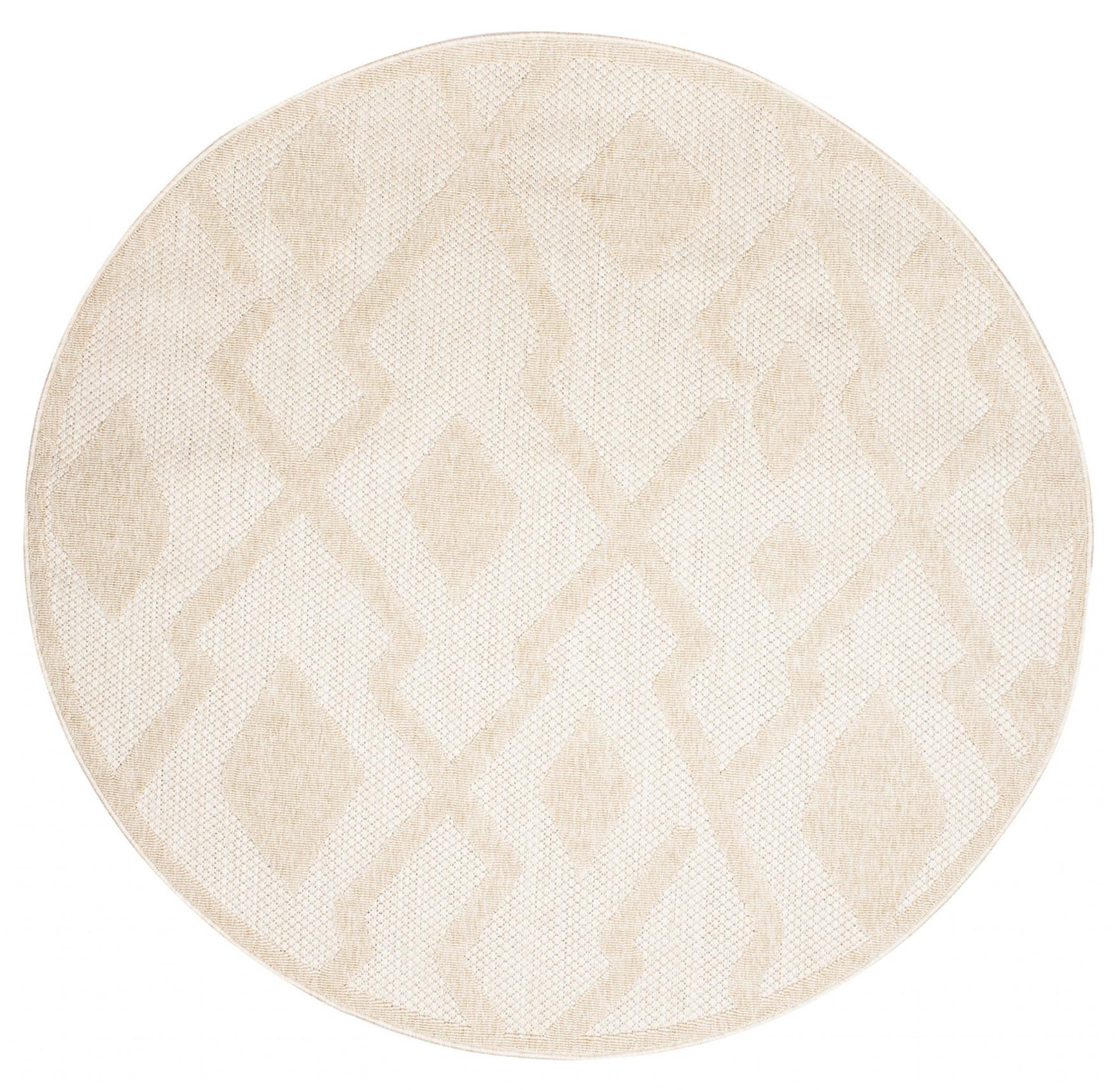 Tapis plat intérieur/extérieur Viera Circle Geometric motif FG44B CREAM - crème