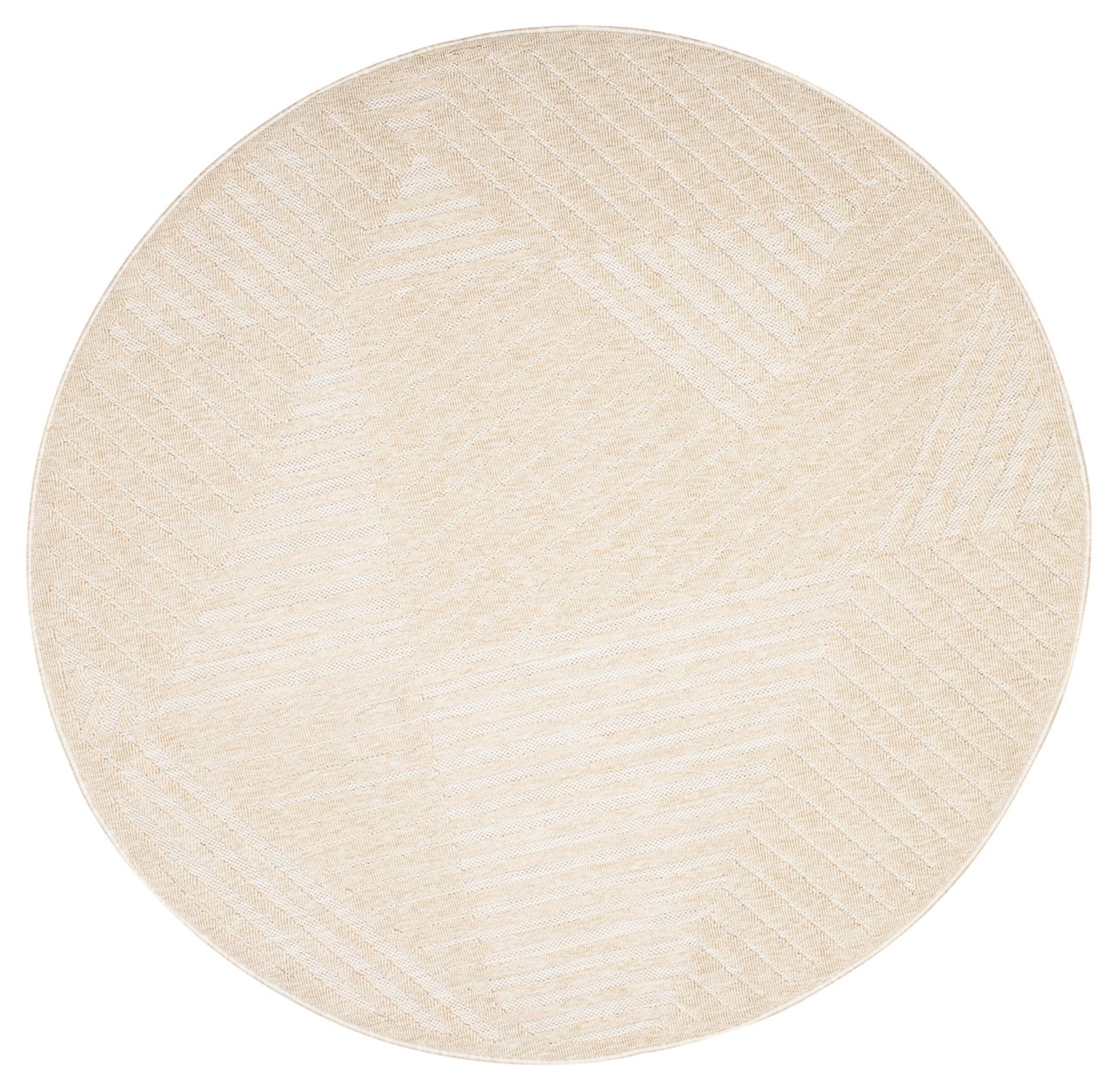 Tapis plat intérieur/extérieur Viera Circle Geometric motif FG42C CREAM - crème