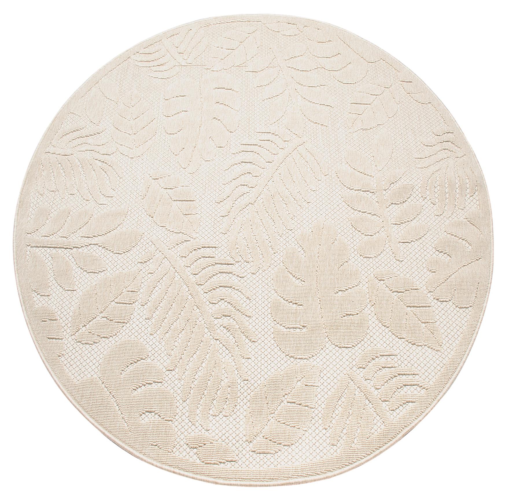 Tapis d'extérieur / d'intérieur Viera Koło Motif végétal BD99B CREAM - crème