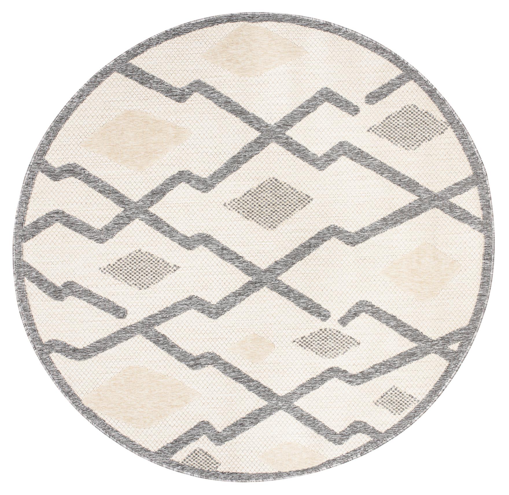 Tapis plat intérieur/extérieur Viera Circle Geometric motif FG44A CREAM - crème
