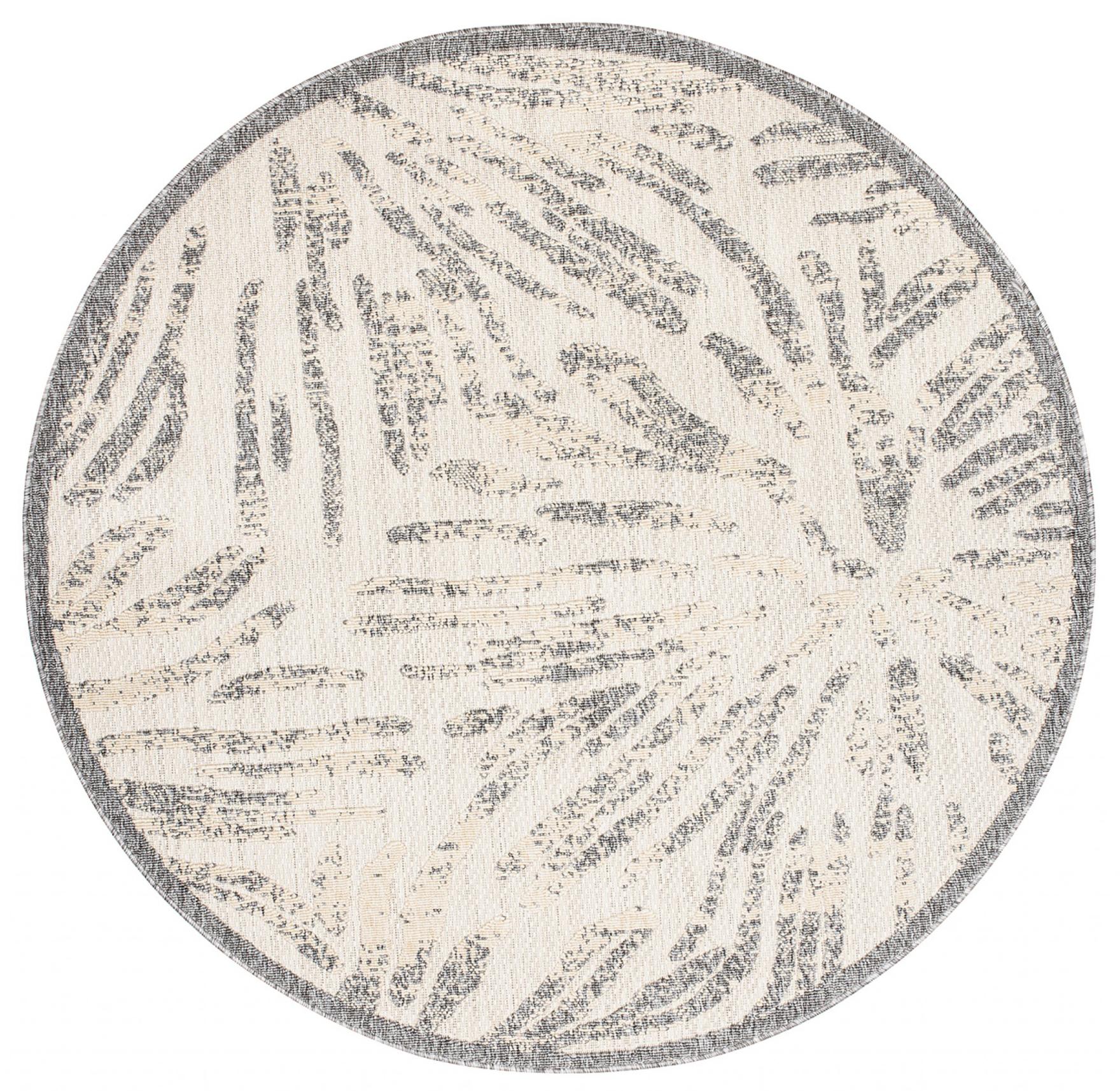 Tapis plat intérieur/extérieur Viera Circle Geometric motif FG95A CREAM - gris clair, crème