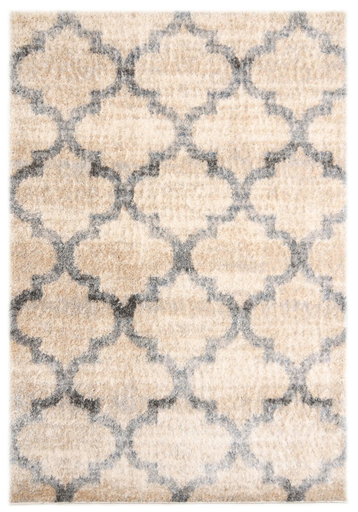 Tapis géométrique poil long poil long Versay Z191A BEIGE - crème