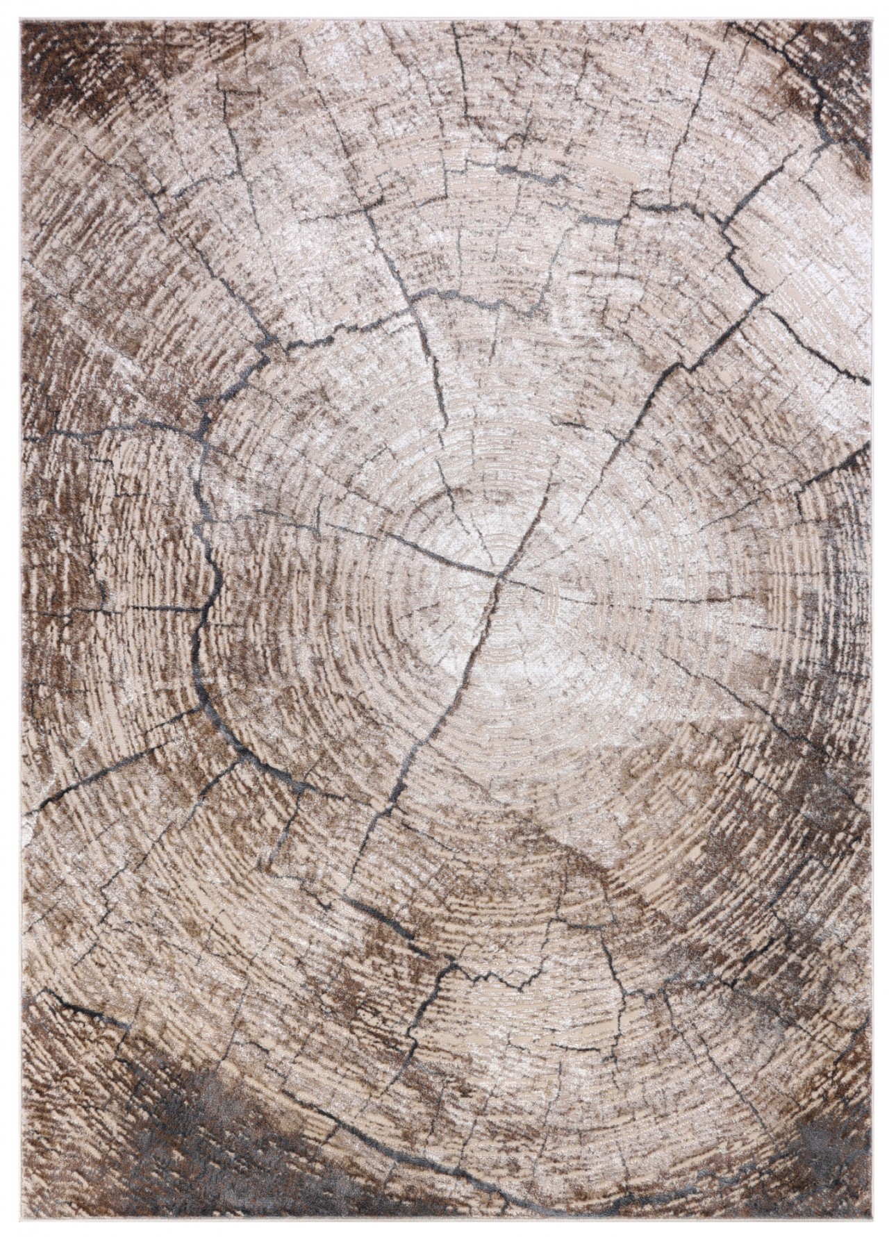 Tapis géométrique moderne - Nuoro marron - beige
