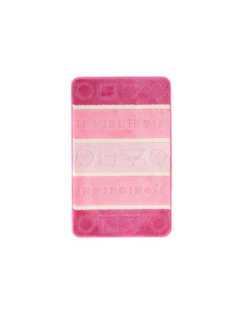 Tapis de salle de bain MULTI A5020 PINK - antidérapant, rayures, rose