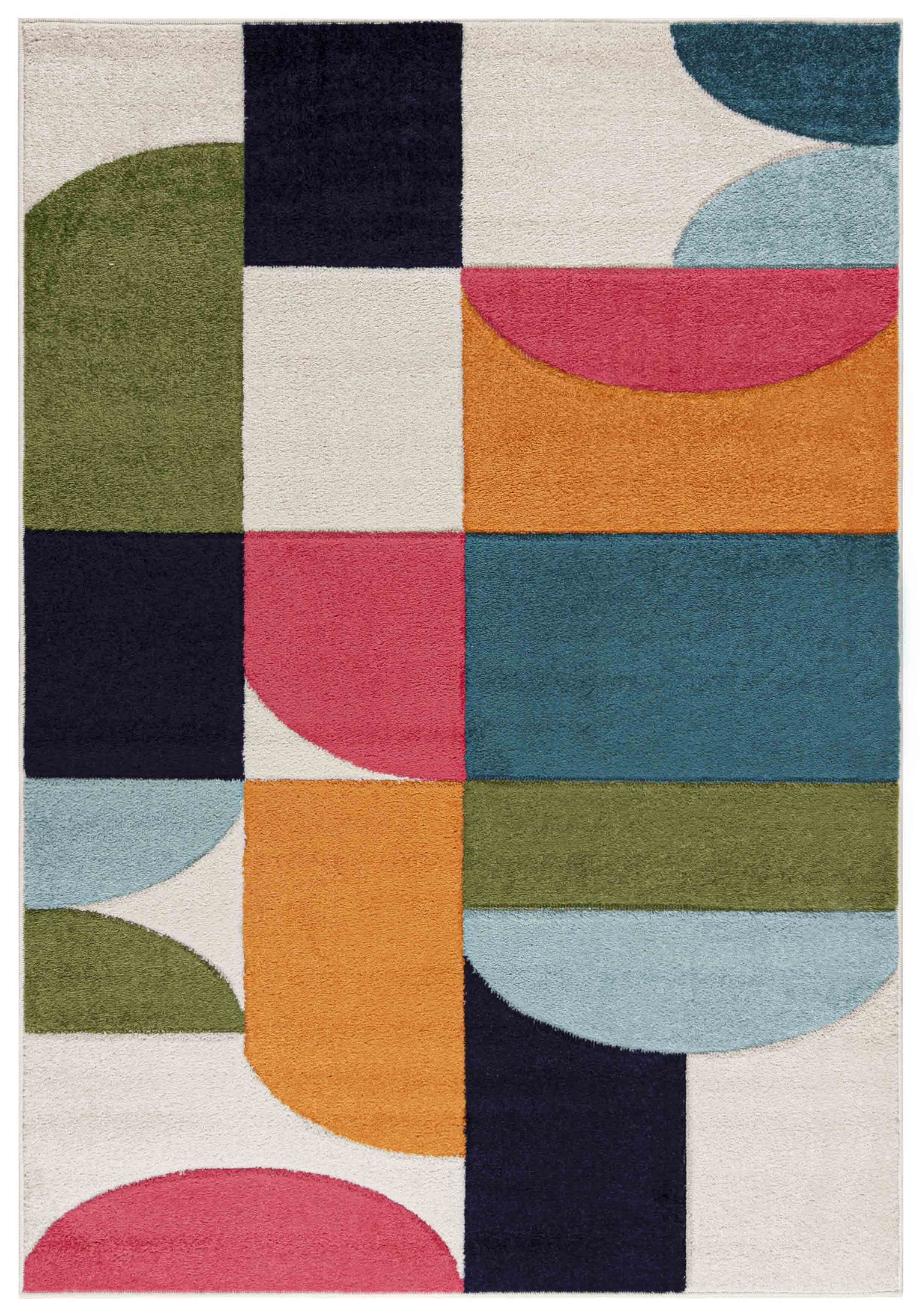A098A Tapis d'ATLANTA - moderne, géométrique, coloré